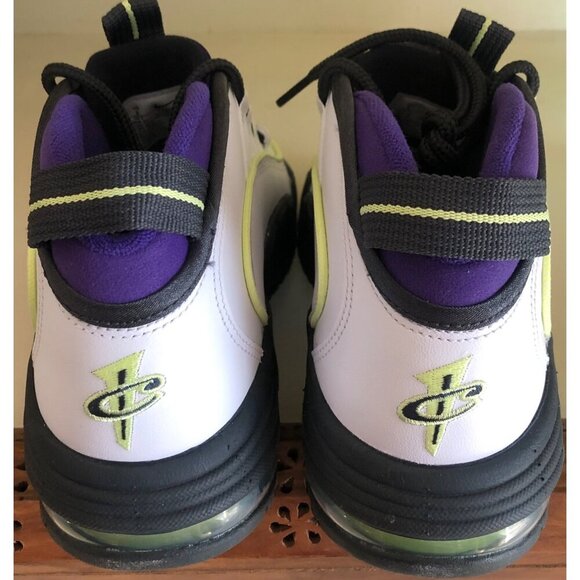 NIB Nike Air Max Penny Men's Shoes White Purple Lemon Twist Size 8 - Picture 10 of 11